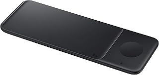 Беспроводное зарядное устройство Samsung Electronics «Трио», совместимое с Qi — заряжает до 3 устройств одновременно — для телефонов Galaxy, наушников Buds, часов и устройств Apple iPhone, черное (версия для США)