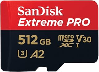 Карта памяти SanDisk Extreme PRO microSDXC UHS-I 512 ГБ + адаптер и RescuePRO Deluxe (для смартфонов, экшн-камер или дронов, A2, Class 10, V30, U3, скорость передачи 200 МБ/с)