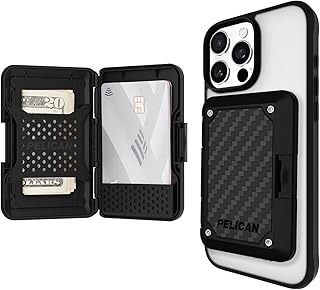 Кошелек Pelican для iPhone MagSafe с защитой от RFID - стандартный магнитный чехол для телефона, предназначенный для хранения наличных и телефонных карт - съемный держатель для карт для iPhone Pro Max 16/15/14/13/12 - черный