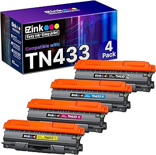 Совместимый картридж с тонером E-Z Ink TN433 для принтеров Brother TN433 TN-433 TN433bk TN431, предназначенный для использования с принтерами Brother MFC-L8900Cdw HL-L8360CDW HL-L8260CDW MFC-L8610CDW MFC-L8690CDW (4 шт.)