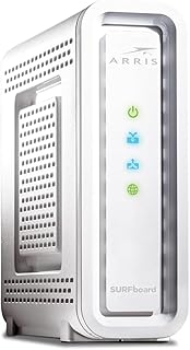 ARRIS (SB6190) — Кабельный модем — DOCSIS 3.0 32x8 Гигабитный модем, подходит для Comcast, Xfinity, Cox (проверьте совместимость у провайдера) [Не подходит для Spectrum] Порт 1 Гбит/с, максимальная скорость 800 Мбит/с, 2-летняя гарантия — Белый