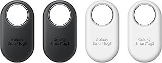 Samsung SmartTag2 (2023) Bluetooth + UWB, защита от воды и пыли IP67, возможность обнаружения через приложение, срок службы батареи 1,5 года (комплект из 4 штук) - черно-белый (глобальная версия, гарантия в США отсутствует)