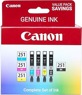 Canon CLI-251 BK/CMY 4PK Совместимо с MG6320, iP7220, MG5420, MX922, MG7120, MG6420, MG5520, iX6820, iP8720, MG7520, MG6620, MG5620