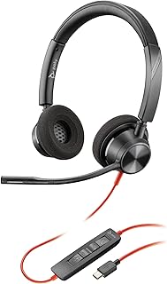 Проводная гарнитура Poly Blackwire 3320 (Plantronics) – Гибкая штанга микрофона – Высококачественное стерео - Подключение к ПК/Mac через USB-C или USB-A - Совместимость с Teams/Zoom - Эксклюзивно на Amazon