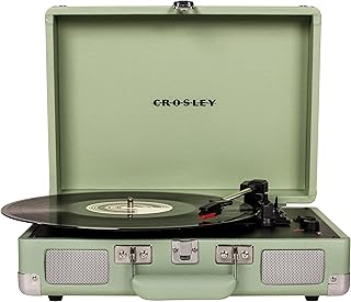 Винтажный 3-скоростной проигрыватель виниловых пластинок Crosley CR8005F-MT Cruiser Plus с Bluetooth, встроенным и выключаемым модулем, в идеальном состоянии.