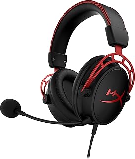 HyperX Cloud Alpha — игровая гарнитура, двухкамерные излучатели, легендарный комфорт, алюминиевая рама, съемный микрофон, совместима с ПК, PS4, PS5, Xbox One/Series X|S, Nintendo Switch и мобильными устройствами — красная.