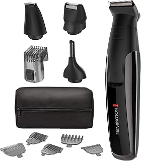 Remington PG6171 The Crafter - Набор для стрижки и ухода за бородой Beard Boss Style and Detail Kit, триммер для бороды, комплект для ухода за бородой, платиновый цвет, 11 предметов.