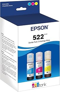 Набор чернил EPSON 522 EcoTank сверхбольшой емкости (T522520-S) для принтеров EcoTank ET-2720, ET-2800, ET-2803, ET-2840, ET-4700, ET-4800, ET-4810.