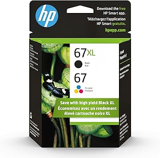 Оригинальные черные картриджи HP 67 Tri-Color / 67XL (2 шт.) | Подходят для принтеров DeskJet серий 1255, 2700, 4100 и Envy серий 6000, 6400 | Подходят для программы Instant Ink | 3YP30AN