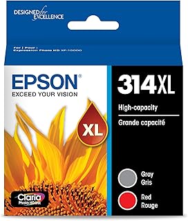 EPSON 314 Claria Photo HD Ink High Capacity (T314XL922-S) Совместим с Expression Photo XP-15000, серый/красный