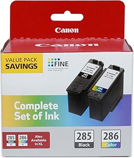 Чернильные картриджи Canon® PG-285 (черный/CL-286) трехцветные, стандартного ресурса, упаковка из 2 шт., артикул 6197C004