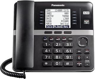 Телефонная система Panasonic для офиса, проводная базовая станция с 4 линиями, расширяемая беспроводным способом до 10 совместимых бизнес-телефонов Panasonic - KX-TGW420B (черная)