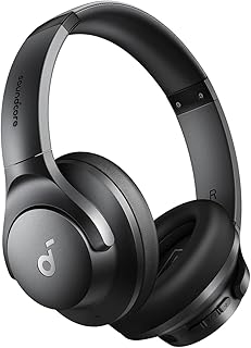 Наушники Soundcore by Anker Q20i Hybrid с активным шумоподавлением, беспроводные накладные Bluetooth-наушники, до 40 часов работы от аккумулятора с активным шумоподавлением, Hi-Res Audio, мощные басы, настройка через приложение, режим прозрачности.