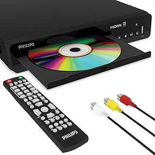 DVD-плееры Philips для телевизоров с HDMI-портом, разрешением 1080p, поддержкой всех регионов, HD-проигрыватель для Smart TV, USB-вход, пульт дистанционного управления и RCA-кабель, мини-DVD/CD-плеер для домашней стереосистемы, поддержка нескольких регионов PAL/NTSC.