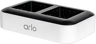 Сертифицированный аксессуар для двойной зарядной станции Arlo — заряжает до двух аккумуляторов, работает только с перезаряжаемыми батареями (VMA5400) и аккумуляторами XL (VMA5420) — VMA5400C