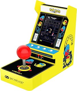 My Arcade Pac-Man Joystick Player: Официально лицензированная ретро-игровая консоль, 2 режима игры, классический аркадный автомат, портативная игра для детей и взрослых.