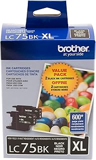 Комплект из 2 картриджей LC-75BK для принтера Brother LC752PKS — розничная упаковка, черный цвет.