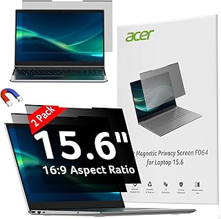 Защитная пленка для ноутбука Acer (2 шт.) - для ноутбуков 15,6 дюймов 16:9, магнитная и съемная, антибликовая, двусторонняя, подходит для HP, Dell и других крупных брендов.