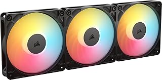 Вентиляторы Corsair RS120-R ARGB 120 мм PWM ARGB с реверсивным вращением – реверсивный ротор, разъемы +5 В ARGB, восемь светодиодов RGB, высокое статическое давление, последовательное подключение, магнитный подшипник, режим нулевой скорости вращения – комплект из трех штук – черный
