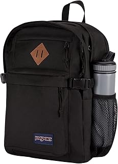 Рюкзак JanSport Main Campus FX — дорожная или рабочая сумка с отделением для 15-дюймового ноутбука и кожаной отделкой, черный.