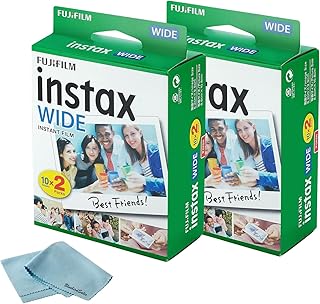 Фотопленка Fujifilm Instax Wide для моментальной съемки (40 кадров) + салфетка из микрофибры для чистки от BluebirdSales.