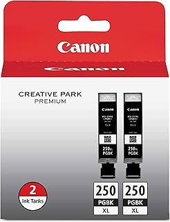 Черные чернильные картриджи Canon PGI-250XL (6432B004), увеличенный ресурс, 2 шт. в упаковке.