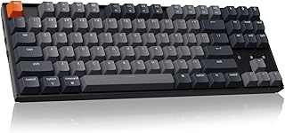 Беспроводная механическая клавиатура Keychron K8 Tenkeyless для Mac, белая подсветка, Bluetooth, многозадачность, проводная игровая клавиатура Type-C для Windows с коричневыми переключателями.