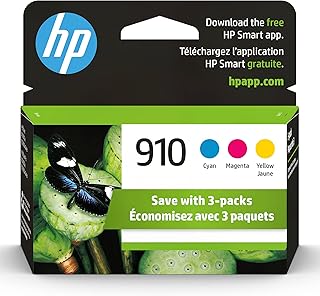 Чернила HP 910 голубого, пурпурного и желтого цвета | Совместимы с принтерами HP OfficeJet серий 8010 и 8020, HP OfficeJet Pro серий 8020 и 8030 | Подходят для программы Instant Ink | 3YN97AN, 3 шт. (упаковка из 1 шт.)