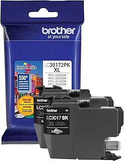 Комплект из 2 черных картриджей увеличенной емкости для принтера Brother LC30172PK.