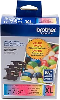 Набор из 3 картриджей Brother LC753PKS XL с увеличенным ресурсом — по одному картриджу с чернилами LC75C, LC75M, LC75Y, желтый/голубой/пурпурный.