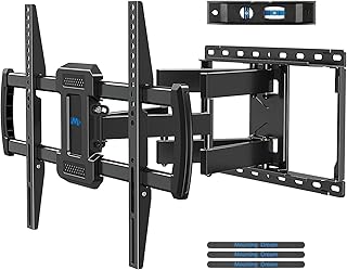 Настенное крепление для телевизора Mounting Dream, сертифицированное UL, с полным диапазоном движений, подходит для плоских телевизоров с диагональю экрана от 42 до 84 дюймов, поворотные шарнирные двойные кронштейны, максимальное VESA 600x400 мм, нагрузка 100 фунтов, подходит для деревянных балок высотой 16 дюймов, MD2296