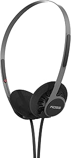 Накладные наушники Koss KPH40 Utility, система съемных сменных кабелей, ретро-стиль, сверхлегкая конструкция (черный цвет Stealth Black)