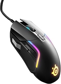 Игровая мышь SteelSeries Rival 5 с RGB-подсветкой PrismSync и 9 программируемыми кнопками – для FPS, MOBA, MMO, Battle Royale – оптический сенсор TrueMove Air 18 000 CPI – черная