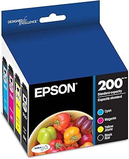 Комплект из 200 стандартных черных и цветных картриджей EPSON DURABrite Ultra (T200120-BCS) Совместим с моделями WorkForce WF-2520, WF-2530, WF-2540, Expression XP-200, XP-300, XP-310, XP-400, XP-410
