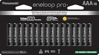 Аккумуляторные батареи Eneloop Panasonic BK-4HCCA16FA pro AAA высокой емкости Ni-MH, предварительно заряженные, комплект из 16 батарей.