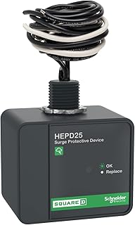 Универсальное устройство защиты от перенапряжения для всего дома Square D HEPD25 от Schneider Electric, однофазное, трехпроводное, для 120/240 В, 25 кА.