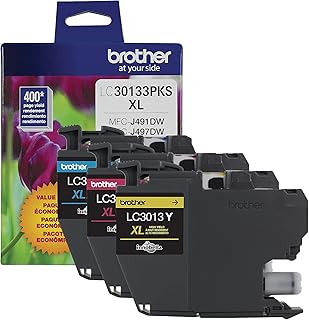 Набор из 3 картриджей Brother LC3013 для цветных принтеров серии Work Smart — чернила профессионального класса для моделей MFC-J491DW, J497DW, J690DW, J895DW — до 400 страниц на картридж.
