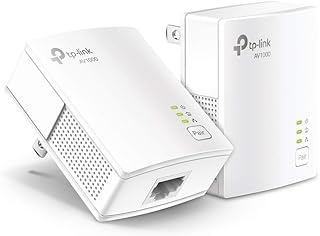 Комплект адаптера TP-Link AV1000 Powerline Ethernet — гигабитный порт, Plug Pair & Play, Ethernet Over Power, миниатюрный размер, режим энергосбережения, сетевой адаптер, бесплатная помощь экспертов (комплект TL-PA7017)