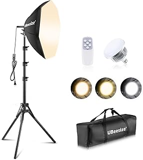 Комплект освещения для фотосъемки UBeesize Softbox, профессиональный софтбокс 20'' x 20'' с светодиодными лампами мощностью 85 Вт, цветовая температура 3000-7500K, студийное освещение для фотосъемки/прямых трансляций/видеозаписи.