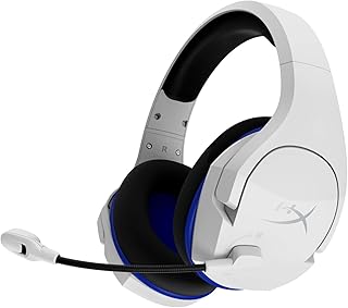 HyperX HHSS1C-KB-WT/G Cloud Stinger Core – беспроводная игровая гарнитура для PS4, PS5, ПК, легкая, с прочными стальными ползунками и микрофоном с шумоподавлением – белая.