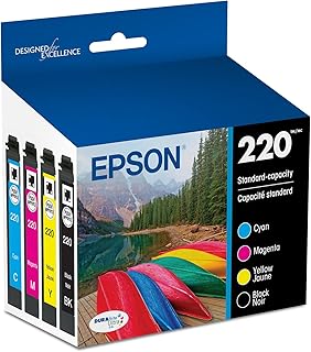 Комплект из двух картриджей EPSON 220 DURABrite Ultra стандартной емкости (черный и цветной) (T220120-BCS) совместим с моделями WorkForce WF-2630, WF-2650, WF-2660, WF-2750, WF-2760, Expression XP-320, XP-420, XP-424.