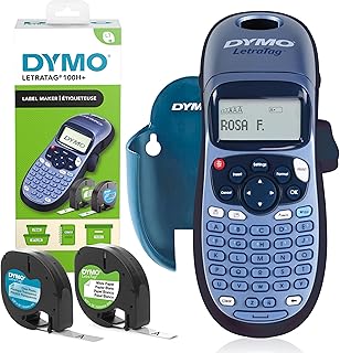 Стартовый комплект этикеточного принтера Dymo LetraTag LT-100H | Ручной этикеточный принтер | С бумагой и прозрачной пластиковой лентой для этикеток | Идеально подходит для офиса или дома