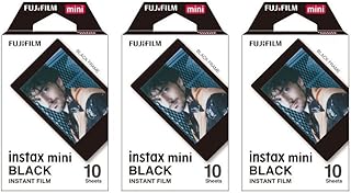 Набор из 3 пленок для моментальной фотосъемки Fujifilm Instax Mini в черной рамке (10 x 3 дюйма) для фотоаппаратов Mini 90 8 70 7s 50s 25 300 и принтеров SP-1.