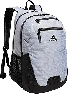 Рюкзак adidas Foundation для ноутбука, большой, прочный, спортивный, двухцветный (белый/черный), один размер.