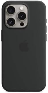 Силиконовый чехол для Apple iPhone 15 Pro Max с MagSafe: легкий чехол, совместим с беспроводной зарядкой, гладкая матовая поверхность; черный.
