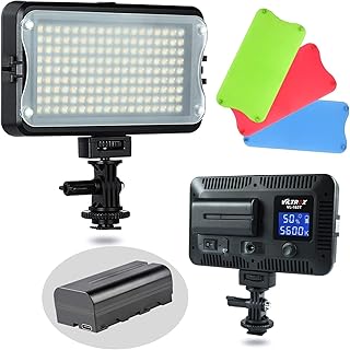 VILTROX VL-162T CRI95+ LED видеосвет, портативная фотопанель для цифровой зеркальной камеры/видеокамеры с регулировкой яркости, аккумулятором, зарядным устройством, высокой яркостью, двухцветным режимом 3300K-5600K, белым фильтром и ЖК-дисплеем.