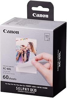 Набор цветных чернил/этикеток Canon QX20, формат A6, 60 листов, 3,4 x 2,1 дюйма.
