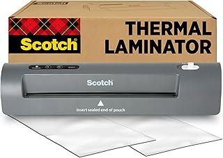 Термоламинатор Scotch TL901X, 1 ламинатор, серый, для ламинирования школьных заданий и документов, для общежития или школьных принадлежностей, 9 дюймов.