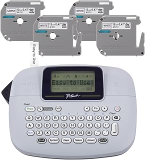 Комплект монохромного этикеточного принтера Brother PT-M95 P-Touch (4 ленты для этикеток в комплекте), белый.