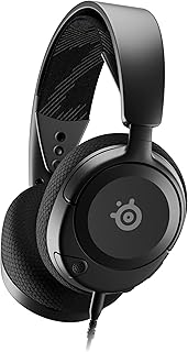 Игровая гарнитура SteelSeries Arctis Nova 1 для нескольких систем — Hi-Fi драйверы — Пространственный звук 360° — Удобный дизайн — Прочная — Сверхлегкая — Микрофон с шумоподавлением — ПК, PS5/PS4, Switch, Xbox — Черная